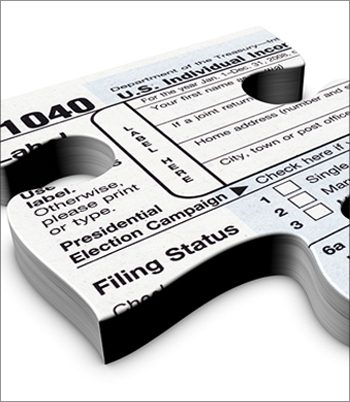 Puzzle piece of 1040 tax document