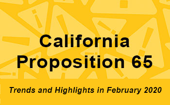 CA Prop. 65 - Trends and Highlights in Feb. 2020
