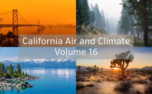 Four photos capturing the various unique climates of California