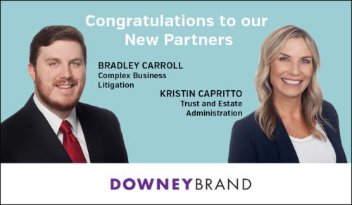 Graphic featuring new partners Bradley Carroll and Kristin Capritto