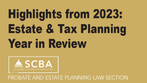 2023 Estate & Tax Planning Year in Review banner